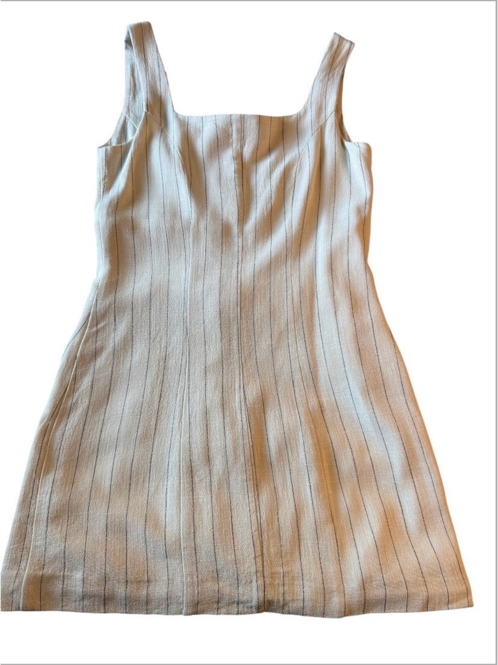 Women’s Cream Pinstripe Button-Front Dress - Picture 6 of 6